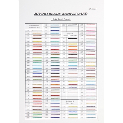 15-CARD-1:  15/0 Miyuki Seed Beads Sample Cards (SP-112/1-3) (15/0) - 15-CARD-1