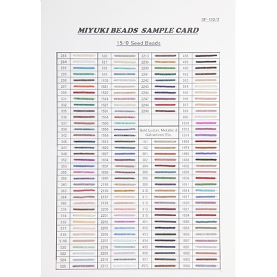 15-CARD-1:  15/0 Miyuki Seed Beads Sample Cards (SP-112/1-3) (15/0) - 15-CARD-1