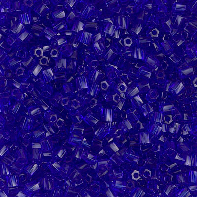 10C-TW-151:  HALF PACK Miyuki 10/0 Twisted Hex Cut Bead Transparent Cobalt approx 125 grams - 10C-TW-151_1/2pk