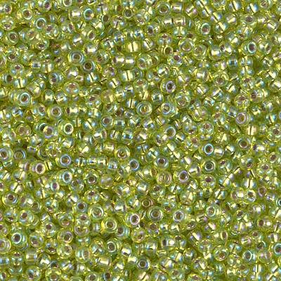 11-1014:  HALF PACK 11/0 Silverlined Chartreuse AB Miyuki Seed Bead approx 125 grams - 11-1014_1/2pk