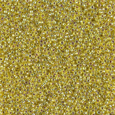 15-1006:  HALF PACK 15/0 Silverlined Yellow AB Miyuki Seed Bead approx 125 grams - 15-1006_1/2pk