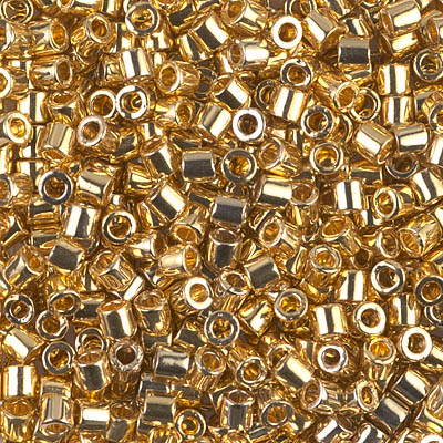 DBL-0031:  HALF PACK 24kt Gold Plated 8/0 Miyuki Delica Bead 25 grams - DBL-0031_1/2pk