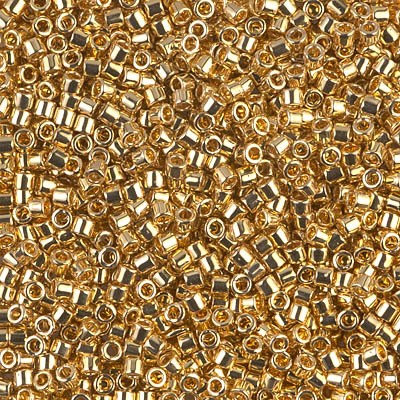 DBM0031:  HALF PACK 24kt Gold Plated 10/0 Miyuki Delica Bead 25 grams - DBM0031_1/2pk