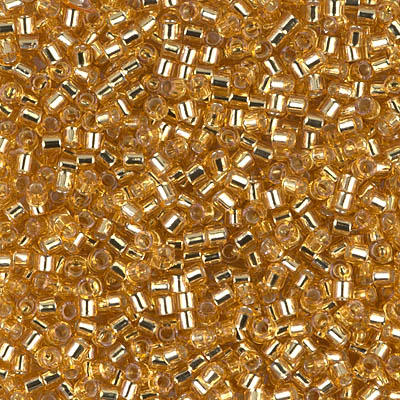DBM0042:  HALF PACK Silverlined Gold 10/0 Miyuki Delica Bead 50 grams - DBM0042_1/2pk