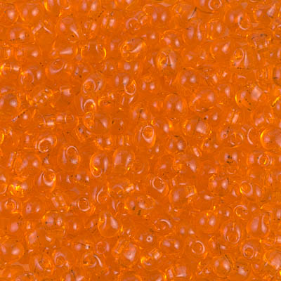 DP-138:  HALF PACK Miyuki 3.4mm Drop Bead Transparent Orange   125 grams - DP-138_1/2pk