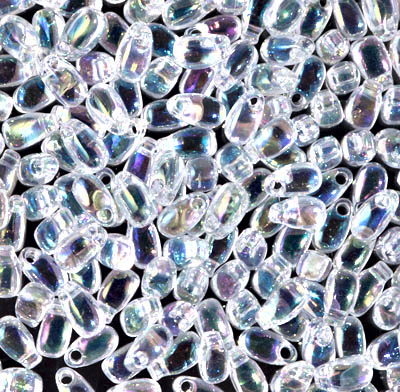 LDP-250:  HALF PACK Miyuki 3x5.5mm Long Drop Bead Crystal AB approx 125 grams - LDP-250_1/2pk