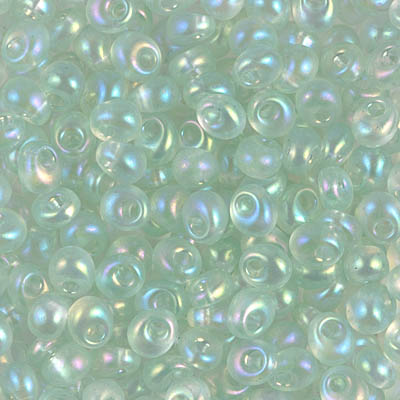MA4-2134:  HALF PACK Miyuki 4mm Magatama Sea Glass Green AB approx 125 grams - MA4-2134_1/2pk