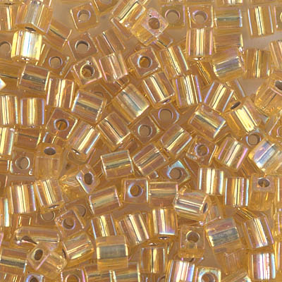 SB-1003:  HALF PACK Miyuki 4mm Square Bead Silverlined Gold AB approx 125 grams - SB-1003_1/2pk
