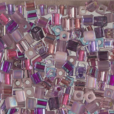 SB-MIX-21_1/2pk:  HALF PACK 4x4 Square Bead Mix - Passionflower (includes some SB3s) approx 125 grams - SB-MIX-21_1/2pk