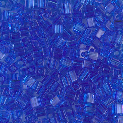 SB3-150:  HALF PACK Miyuki 3mm Square Bead Transparent Sapphire approx 125 grams - SB3-150_1/2pk