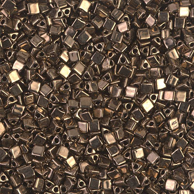 STR10-457:  HALF PACK Miyuki 10/0 Sharp Triangle Metallic Dark Bronze approx 125 grams - STR10-457_1/2pk