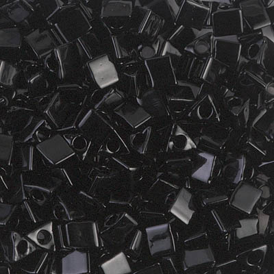STR5-401:  HALF PACK Miyuki 5/0 Sharp Triangle Black approx 125 grams - STR5-401_1/2pk