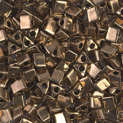 STR5-457:  HALF PACK Miyuki 5/0 Sharp Triangle Metallic Dark Bronze approx 125 grams - STR5-457_1/2pk