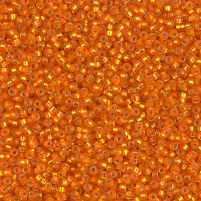 15-8F:  15/0 Matte Silverlined Orange  Miyuki Seed Bead 