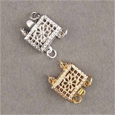 190-006:  Filigree Box Clasp 2 Strand (Sterling or Gold-Filled) - 190-006*