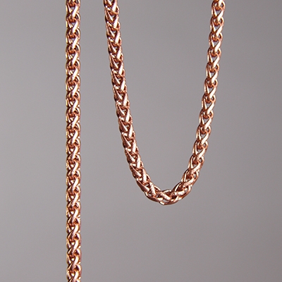 CH0002-AC: 3mm Wheat Chain - Antique Copper (5ft) 