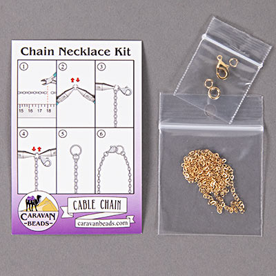 1mm Petite Cable Chain Kit - Gold Plated - KIT-07-GP