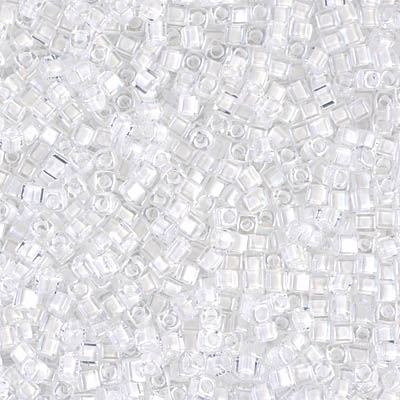 SB18-1104:  Miyuki 1.8mm Square Bead White Lined Crystal - SB18-1104*