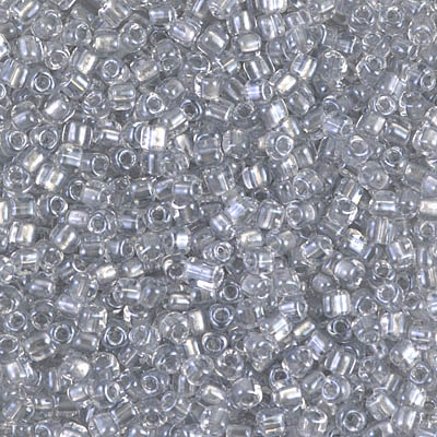 TR10-1105:  Miyuki 10/0 Triangle Sparkling Pale Gray Lined Crystal 