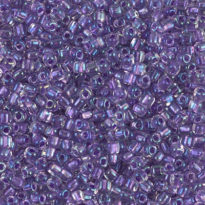 TR10-1138:  Miyuki 10/0 Triangle Sparkling Lilac Lined Crystal AB 